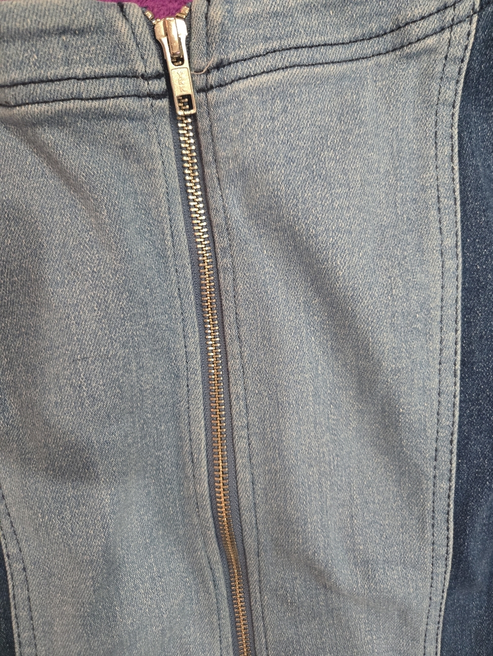 Pilcro Multitone Denim Sleveless Two Tone Top Large Euc - Picture 6 of 6